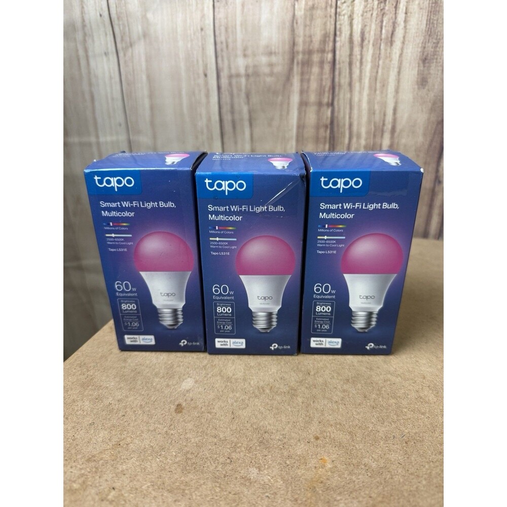 Tapo TP-Link  (US) Smart Wi-Fi Light Bulbs Multicolor L531E 60W - Lot of 3